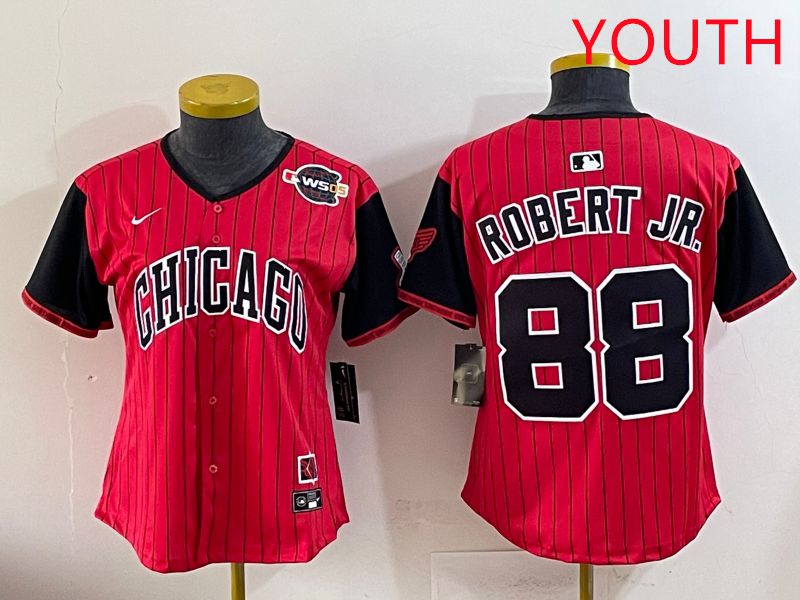 Youth 2025 Chicago White Sox #88 Robert jr Red Joint Name Nike MLB Jersey style 26->youth mlb jersey->Youth Jersey